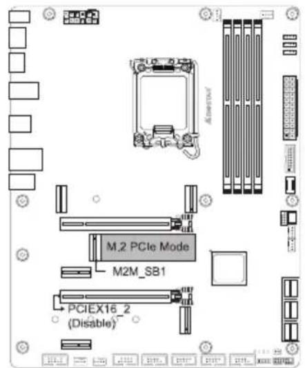 M.2 PCIe Mode M2M_S81 PCIEX16_2 (Disable)