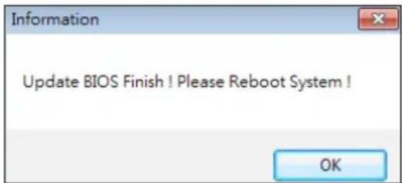 Information Update BIOS Finish ! Please Reboot System ! OK