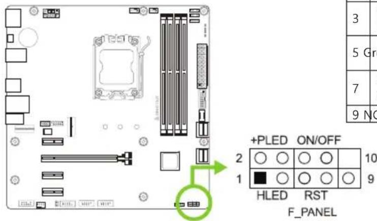 BIOSTAR A620MP-E PRO - F\_PANEL: 전면 패널 헤더 - 1