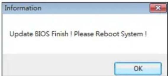 Information Update BIOS Finish ! Please Reboot System ! OK