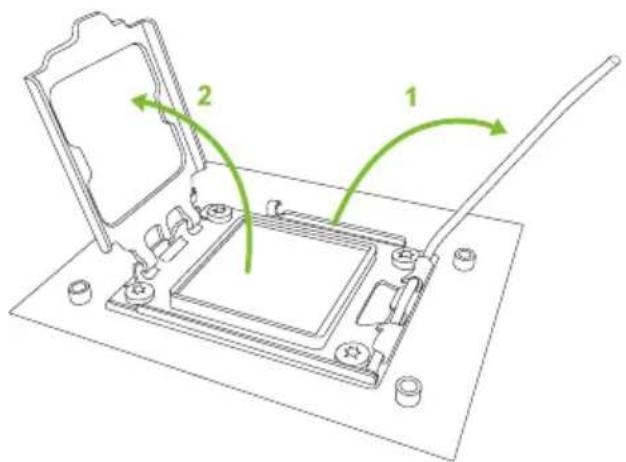 Technical diagram showing a mechanical assembly with labeled components and directional arrows indicating motion or movement.