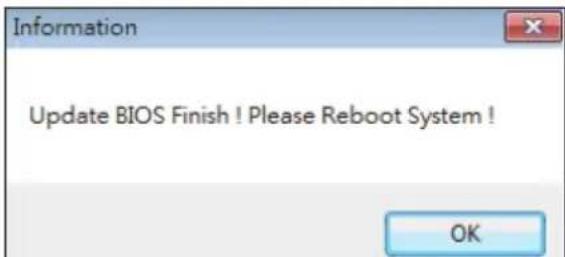 Information Update BIOS Finish ! Please Reboot System ! OK