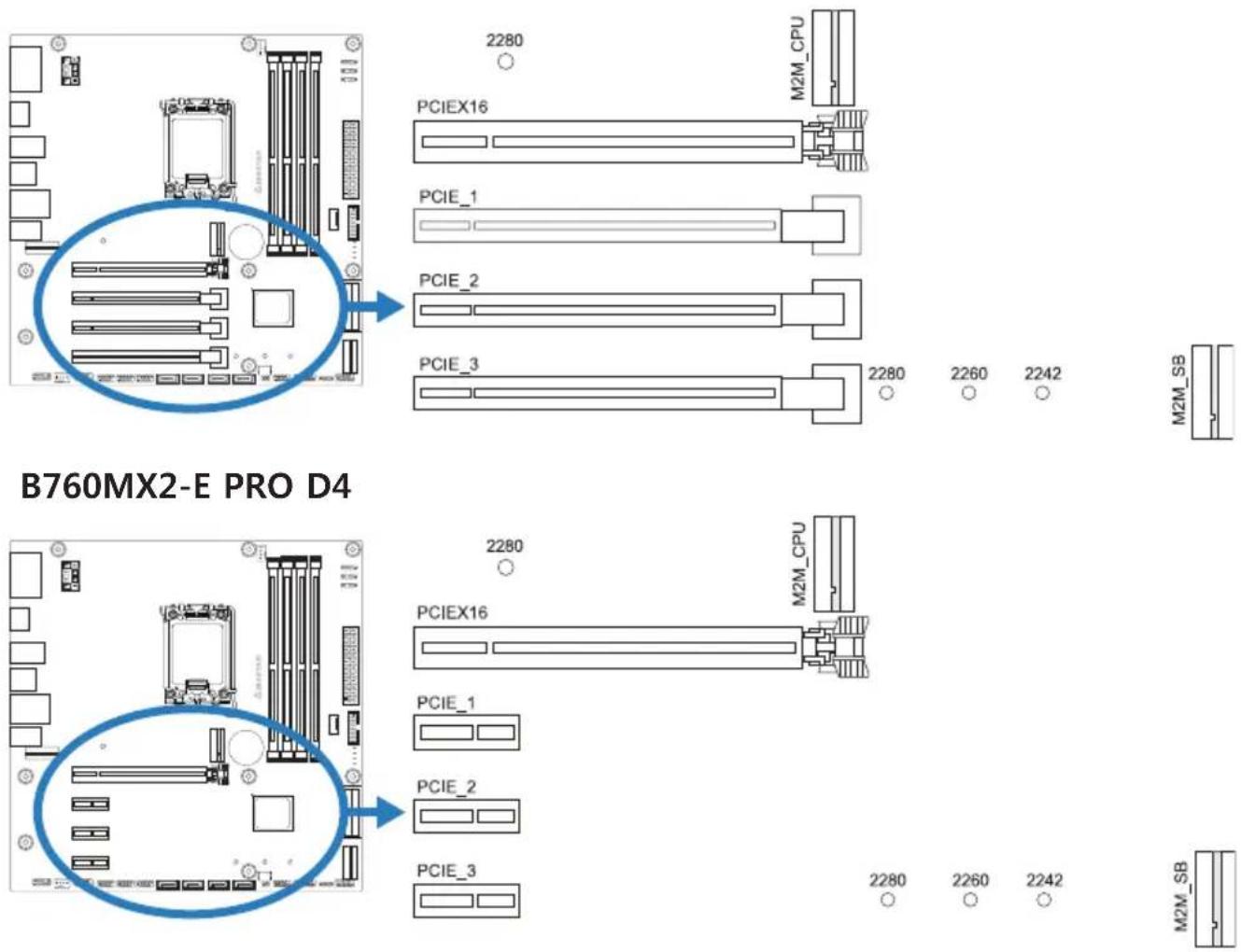 BIOSTAR B760MX2-E PRO D4 - 확장 슬롯 - 1