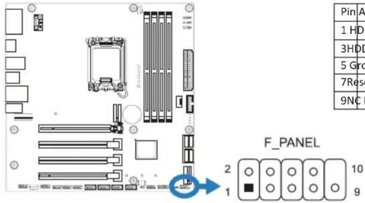 BIOSTAR B760MX2-E PRO D4 - F-PANEL: штыревой соединитель передней панели - 1