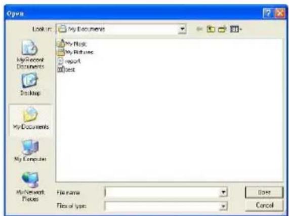 Open Look in: My Documents My Risc My Retrues report test My Record Documents Desktop My Documents My Computer My Network Files File name: Files of type: Done Cancel