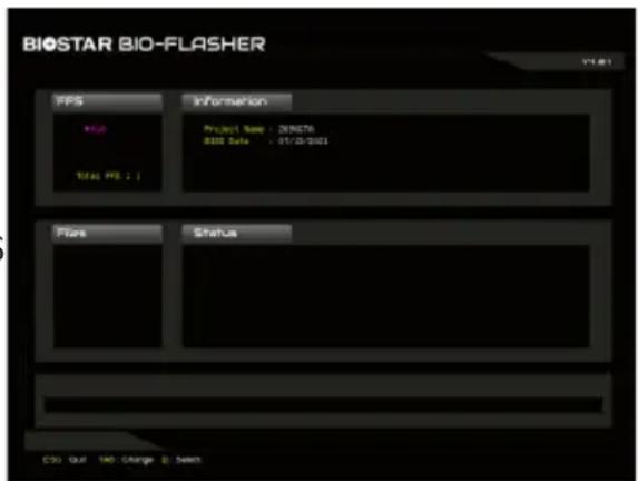 BIOSTAR BIO-FLASHER FPS Mio Total PS : 1 Information Project Name : DENET6 0100 Safe : 07/23/2021 Flare Status CDO: OUT YAD: Change Select