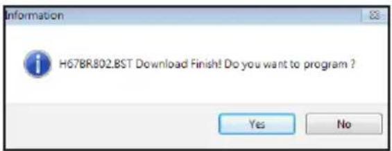 H67BR802.BST Download Finish! Do you want to program ? Yes No