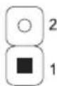Diagram of a computer motherboard with labeled pins and a green arrow pointing to a component, showing numbered parts 1, 12, 13, and 24.