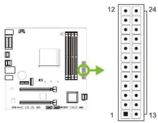 BIOSTAR B450MX - ATXPWR1: ATX電源插槽 - 1