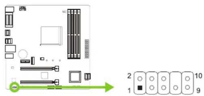 BIOSTAR B450MX - F AUDIO1: 전면 패널 오디오 헤더 - 1