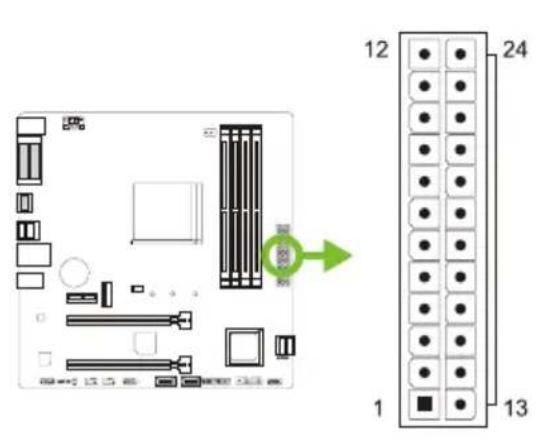 BIOSTAR B450MX - ATXPWR1: ATX 전원 커넥터 - 1