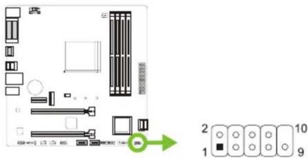 BIOSTAR B450MX - PANEL1: 前置面板接頭 - 1