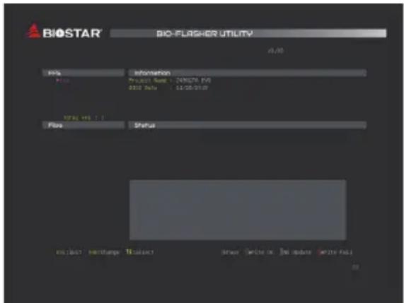 BIOSTAR BIO-FLASHER UTILITY A:00 File Information File Project Name: 201678 (FV) 0010 Date: 14/28/2019 MASC -16.1 File Status no (last) bimetharge b-project dner denter in Del update Delte full