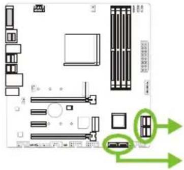 BIOSTAR Racing B550GTQ - SATA_1U/ SATA_1L/ SATA_2U/ SATA_2L/ SATA3/ SATA4: 시리얼 ATA 커넥터 - 1