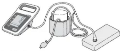 OMRON HBP-1300 - Rufen Sie die Anzeige zur Bestätigung der Druckgenauigkeit wie unter „Dienstmodus“ auf seite 93 beschrieben auf. - 2