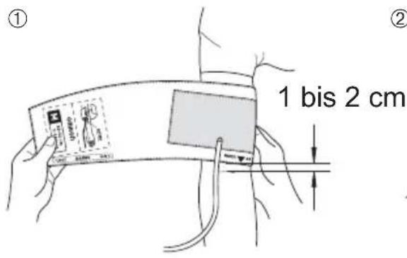 ① ② 1 bis 2 cm