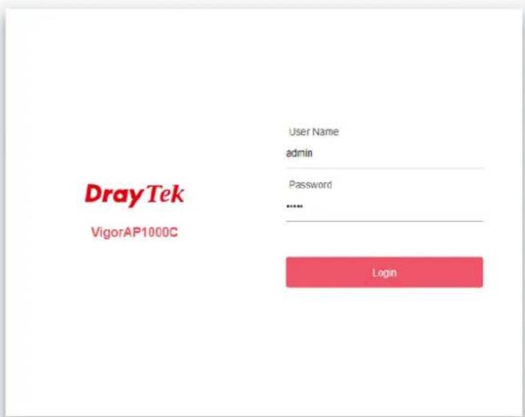 DrayTek VigorAP1000C User Name admin Password ...... Login