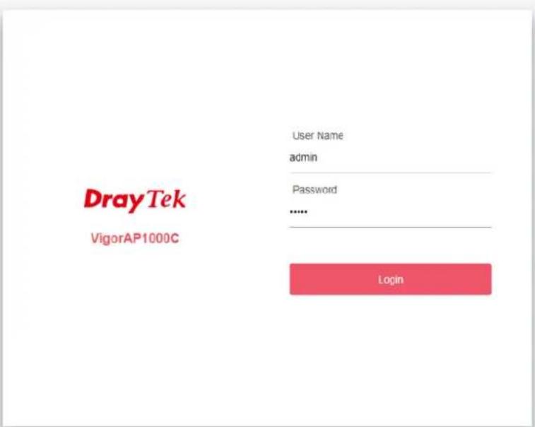 DrayTek VigorAP1000C User Name admin Password ...... Login