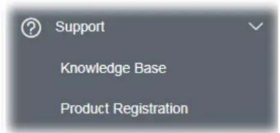 Support Knowledge Base Product Registration