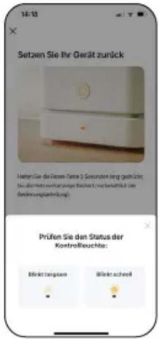 Setzen Sie Ihr Gerät zurück Hatten Sie die Ressen-Tara 3 Seisentwicklung gehöhung: zu abhöhung verkaunigen flüchen vor beherrück am durchsvergeltung. Prüfen Sie den Status der Kontrollreuchte: Bilinkt langssen Bilinkt scheell