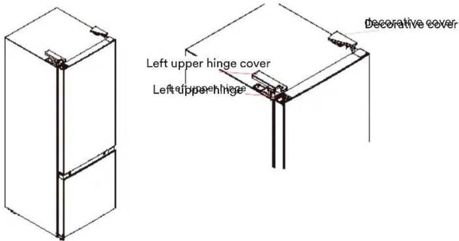 Left upper hinge cover Left upper hinge Decorative cover