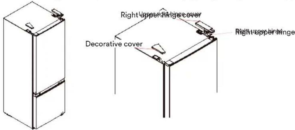 Right upper hinge cover Decorative cover Right upper hinge
