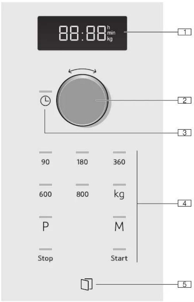 88:88 h min kg 1 2 3 90 180 360 600 800 kg P M Stop Start 4 5