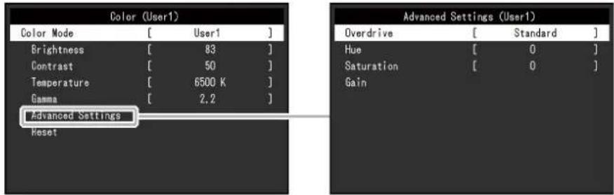 EIZO FlexScan EV2480 - Forbeinstellungen - 1