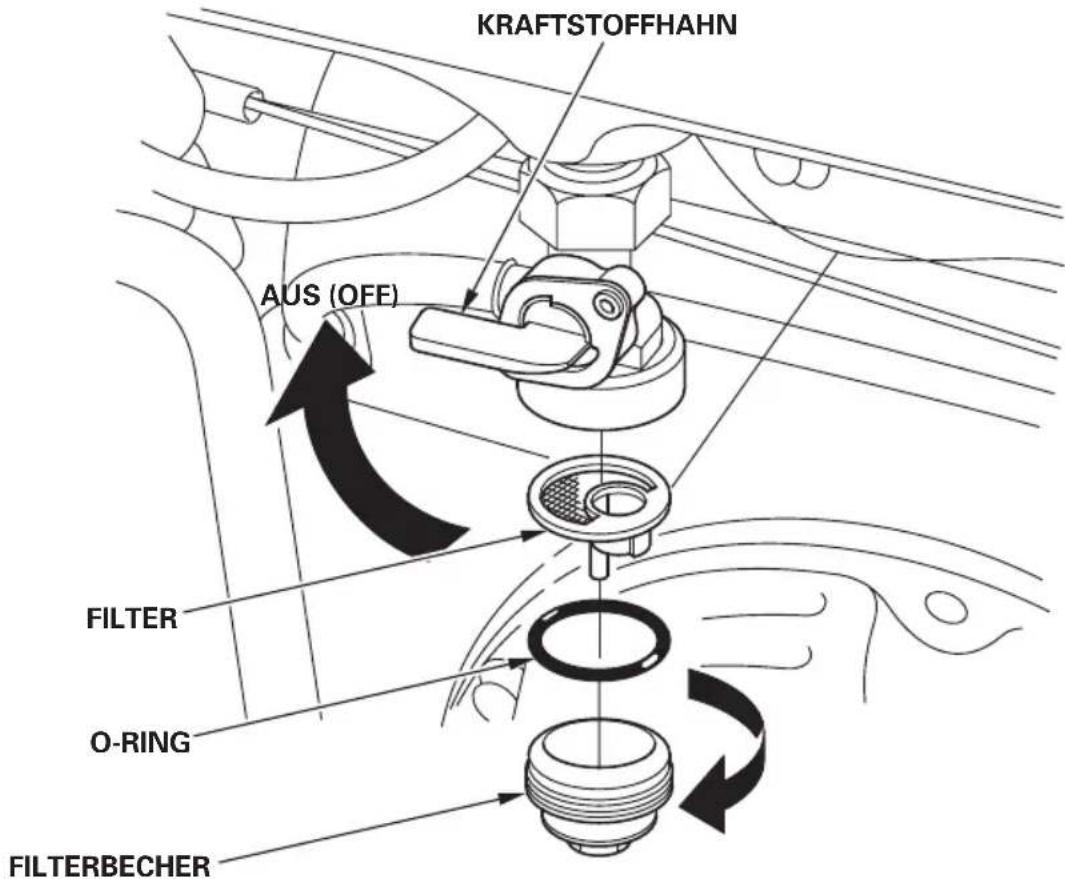 KRAFTSTOFFHAHN AUS (OFF) FILTER O-RING FILTERBECHER