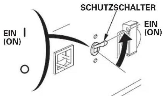 EIN (ON) SCHUTZSCHALTER EIN (ON)