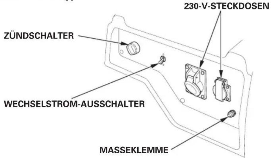 ZÜNDSCHALTER WECHSELSTROM-AUSSCHALTER MASSEKLEMME 230-V-STECKDOSEN