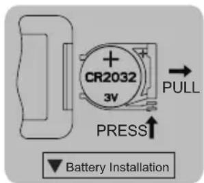 CR2032 3V PRESS PULL Battery Installation