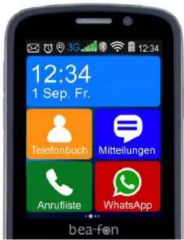 12:34 1 Sep. Fr. Telefonbuch Mitteilungen Anrufliste WhatsApp bea-fon