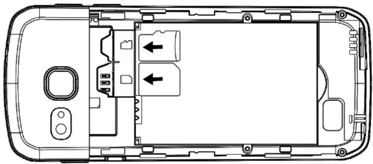 Bea-fon SL860 - Einsetzen der SIM-Karte/ Micro SD Karte - 3