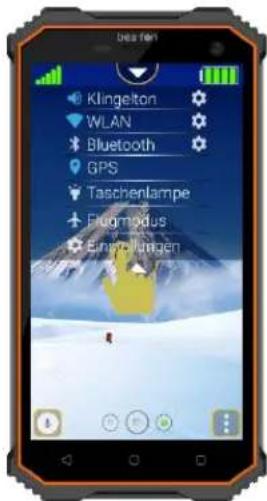 Best fini Klingelton WLAN Bluetooth GPS Taschenlampe Fugmodus Einstellungen