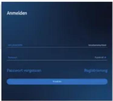 Anmelden Anmelden Password Password mask Password Password mask Password vergessen Registriierung Intrain