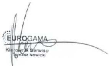 EUROGAMA Kierownik Serwisu Tomasz Nowicki