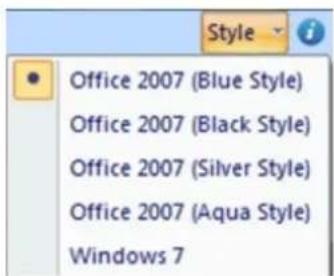 Style Office 2007 (Blue Style) Office 2007 (Black Style) Office 2007 (Silver Style) Office 2007 (Aqua Style) Windows 7