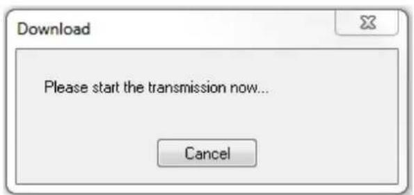 Download Please start the transmission now... Cancel