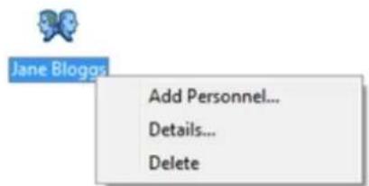 Jane Bloggs Add Personnel... Details... Delete