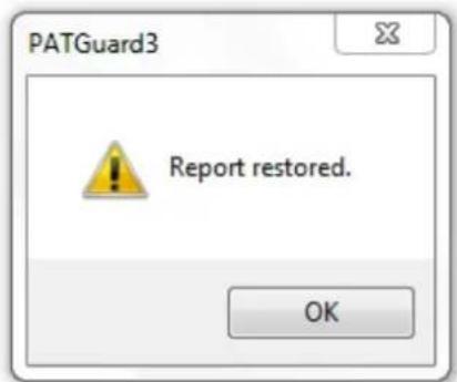 PATGuard3 Report restored. OK