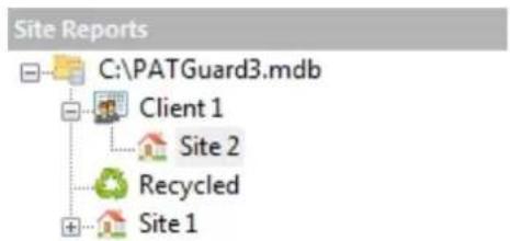 Site Reports C:\PATGuard3.mdb Client 1 Site 2 Recycled Site 1