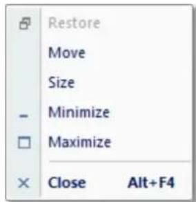 Restore Move Size Minimize Maximize Close Alt+F4