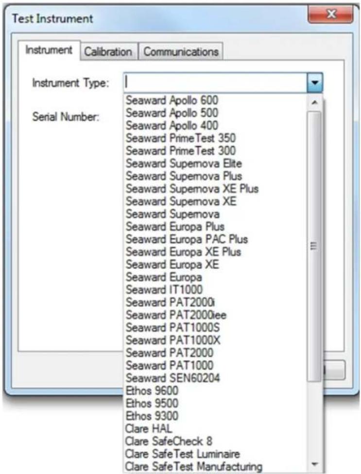 Test Instrument Instrument Calibration Communications Instrument Type: Seaward Apollo 600 Seaward Apollo 500 Seaward Apollo 400 Seaward PrimeTest 350 Seaward PrimeTest 300 Seaward Supernova Elite Seaward Supernova Plus Seaward Supernova XE Plus Seaward Supernova XE Seaward Supernova Seaward Europa Plus Seaward Europa PAC Plus Seaward Europa XE Plus Seaward Europa XE Seaward Europa Seaward IT1000 Seaward PAT2000i Seaward PAT2000lee Seaward PAT1000S Seaward PAT1000X Seaward PAT2000 Seaward PAT1000 Seaward SEN60204 Ethos 9600 Ethos 9500 Ethos 9300 Clare HAL Clare SafeCheck 8 Clare SafeTest Luminaire Clare SafeTest Manufacturing