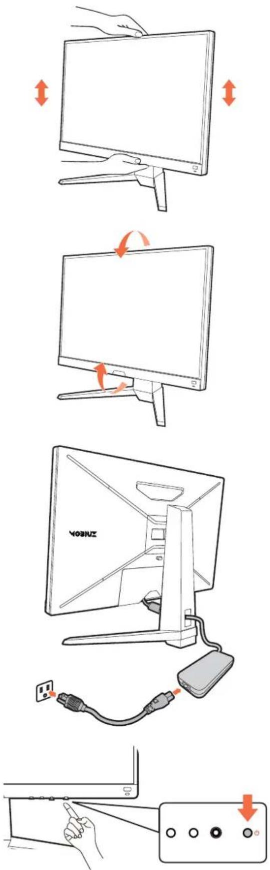BENQ Mobiuz EX2710U - Schließen Sie den Strom an, und schalten Sie das Gerät ein. - 3