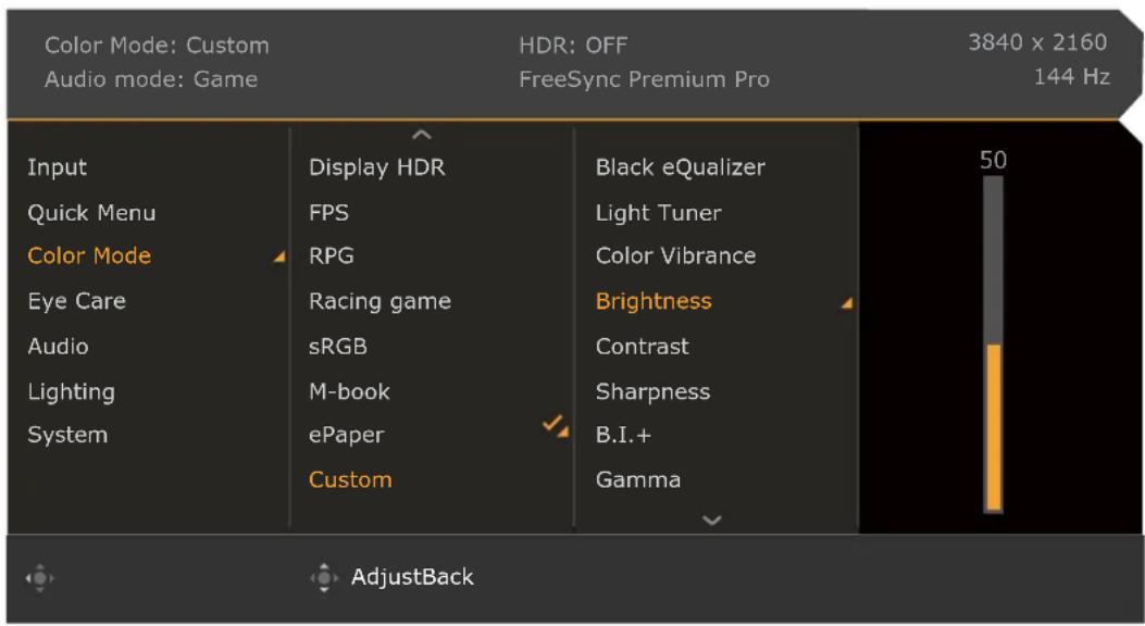 BENQ Mobiuz EX2710U - Farbmodus-Menü - 1