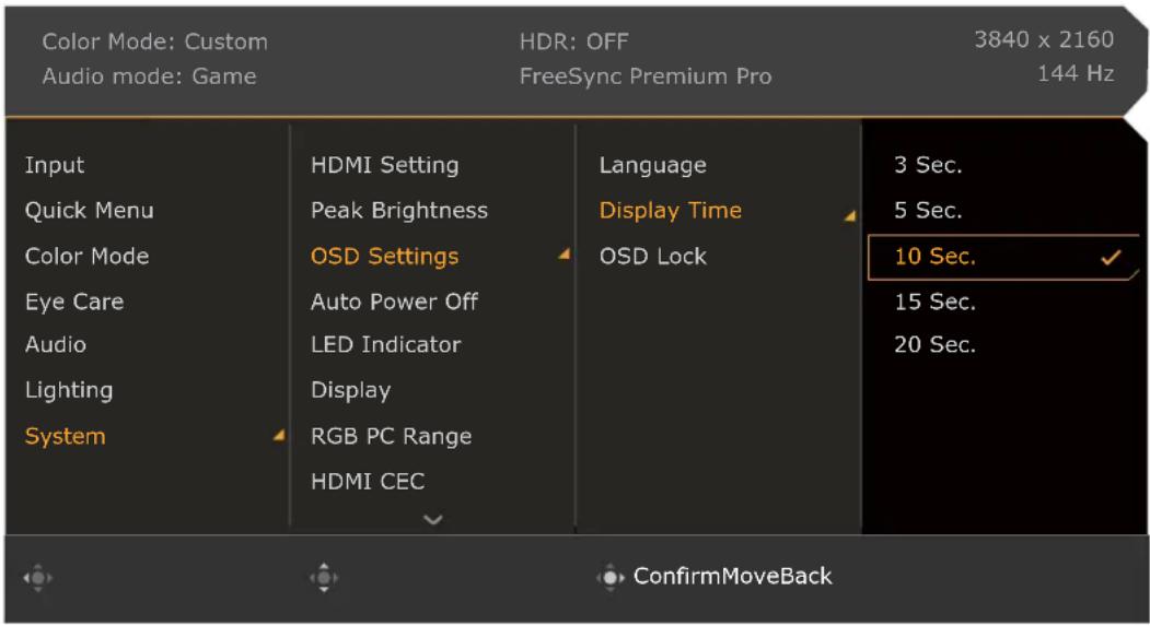 BENQ Mobiuz EX2710U - System-Menü - 1