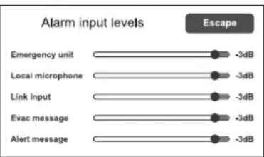 FBT VAIE 6500 - set> ALARM LEVELS Impostazione di livello delle sorgenti d'allarme - 1