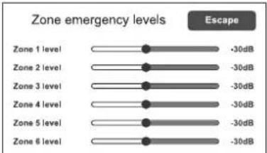 FBT VAIE 6500 - set> EMERG. LEVELS Impostazione di livello zone in emergenza - 1