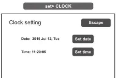 FBT VAIE 6500 - set> CLOCK Impostazione data e ora del sistema - 1
